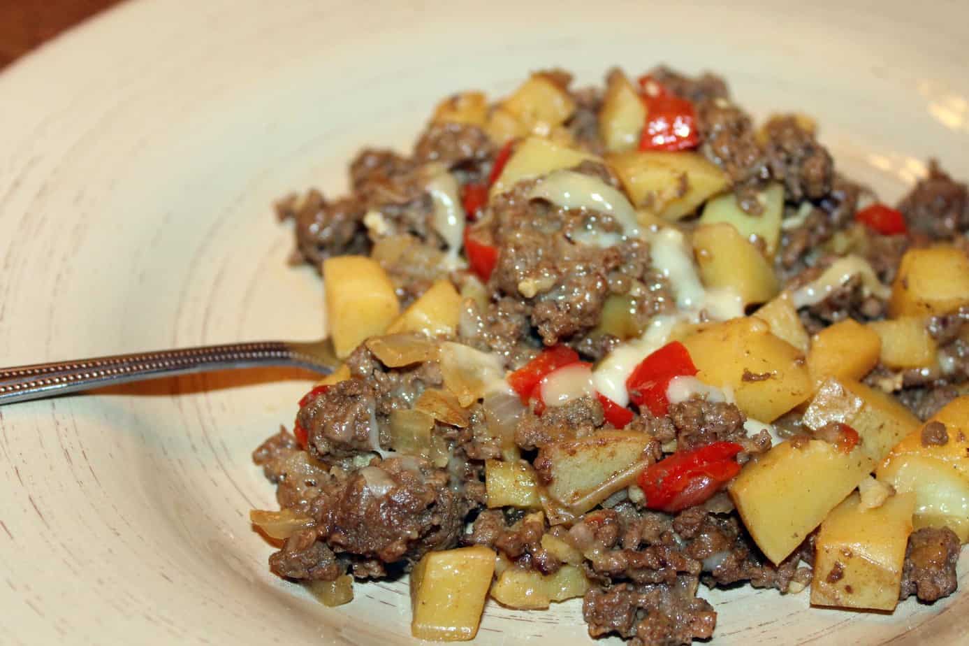 Hamburger hash, venison recipe