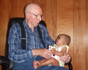 Grandpa with Noodle. They always had BIG conversations!