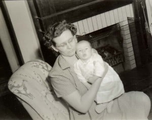 Mildred Moore with son 1945