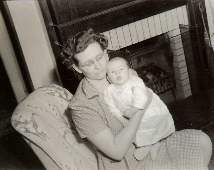 Mildred Moore with son 1945