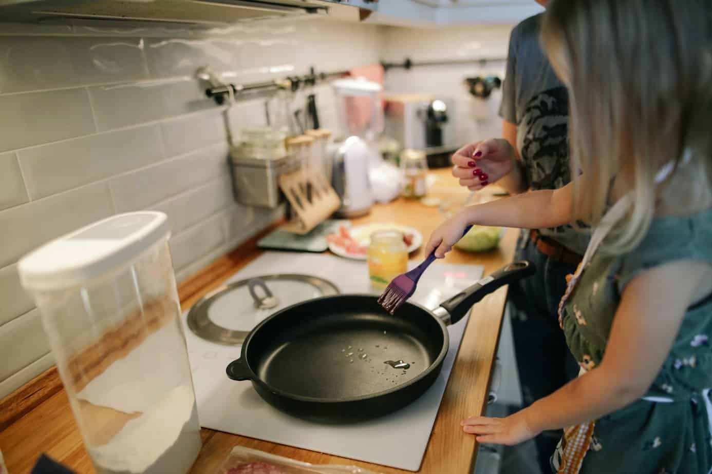 little girl cooking