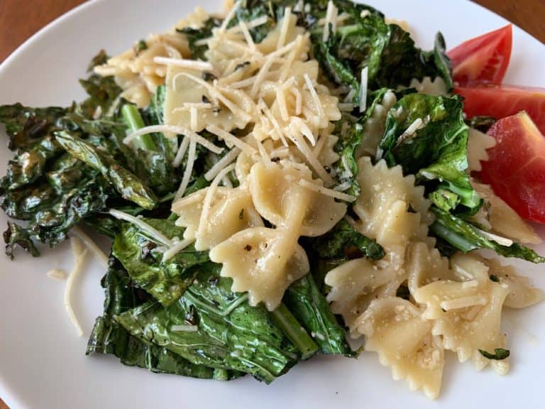 kale pasta caesar salad