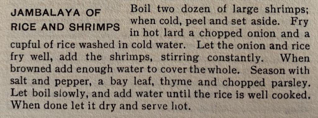 Shrimp Jambalaya recipe from Mme. Begue