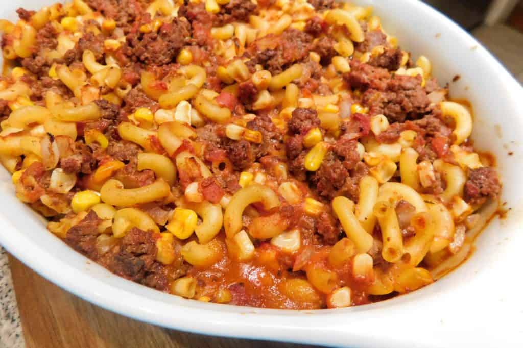 Casserole with hamburger and macaroni