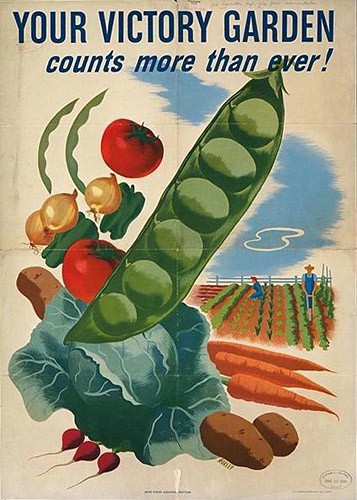 WWII food rations poster for victory gardens