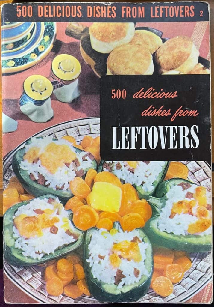 Front cover of the 1950 CIA recipe booklet titled 500 delicious dishes from leftovers